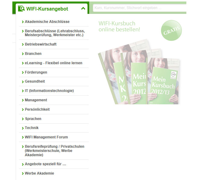 WIFI Wien Kurssuche