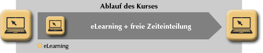 Grafik zur Beschreibung der Methode eLearning und freie Zeiteinteilung